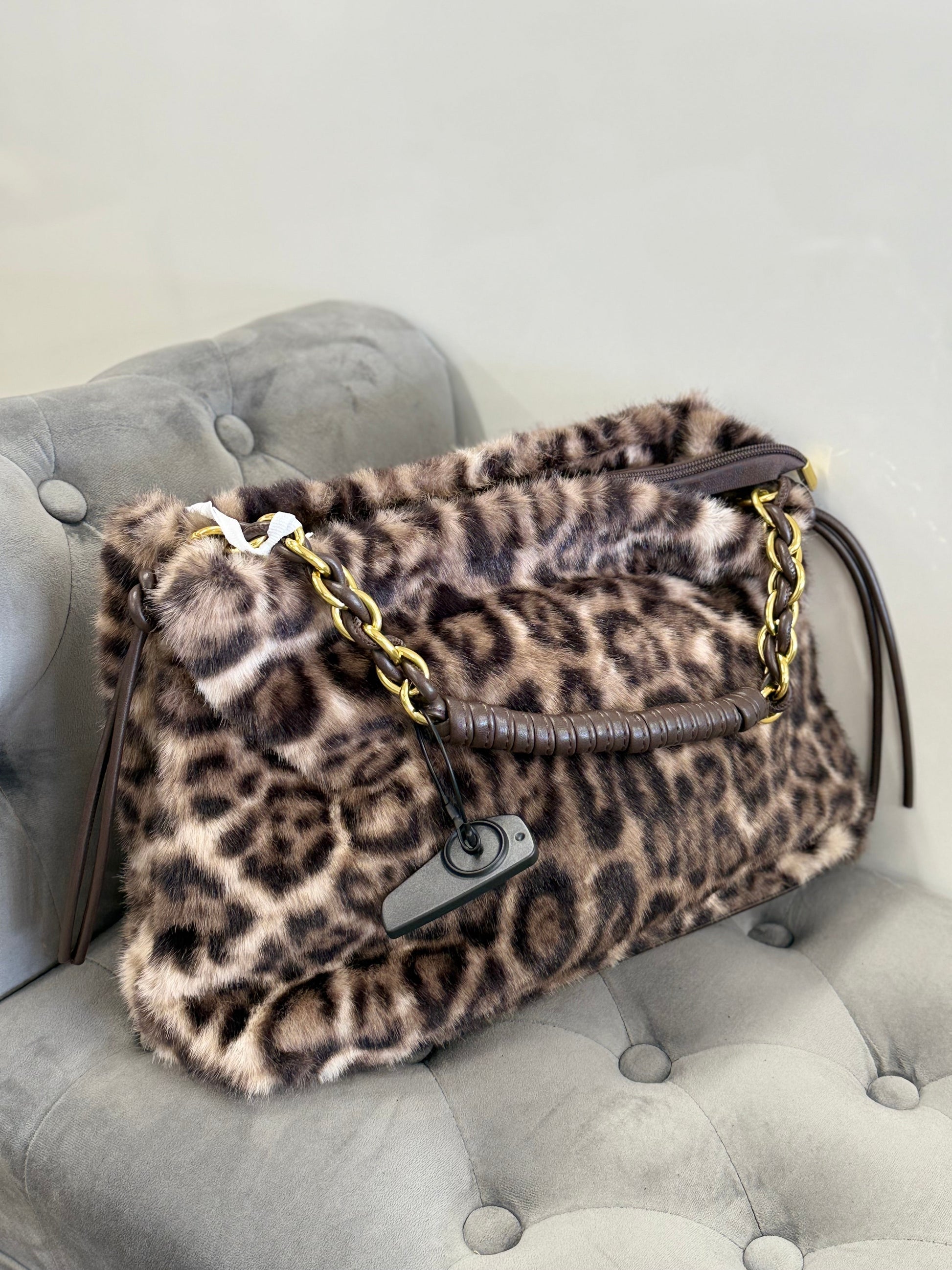 Borsa da spalla con pelliccia con tracolla FGD MODA