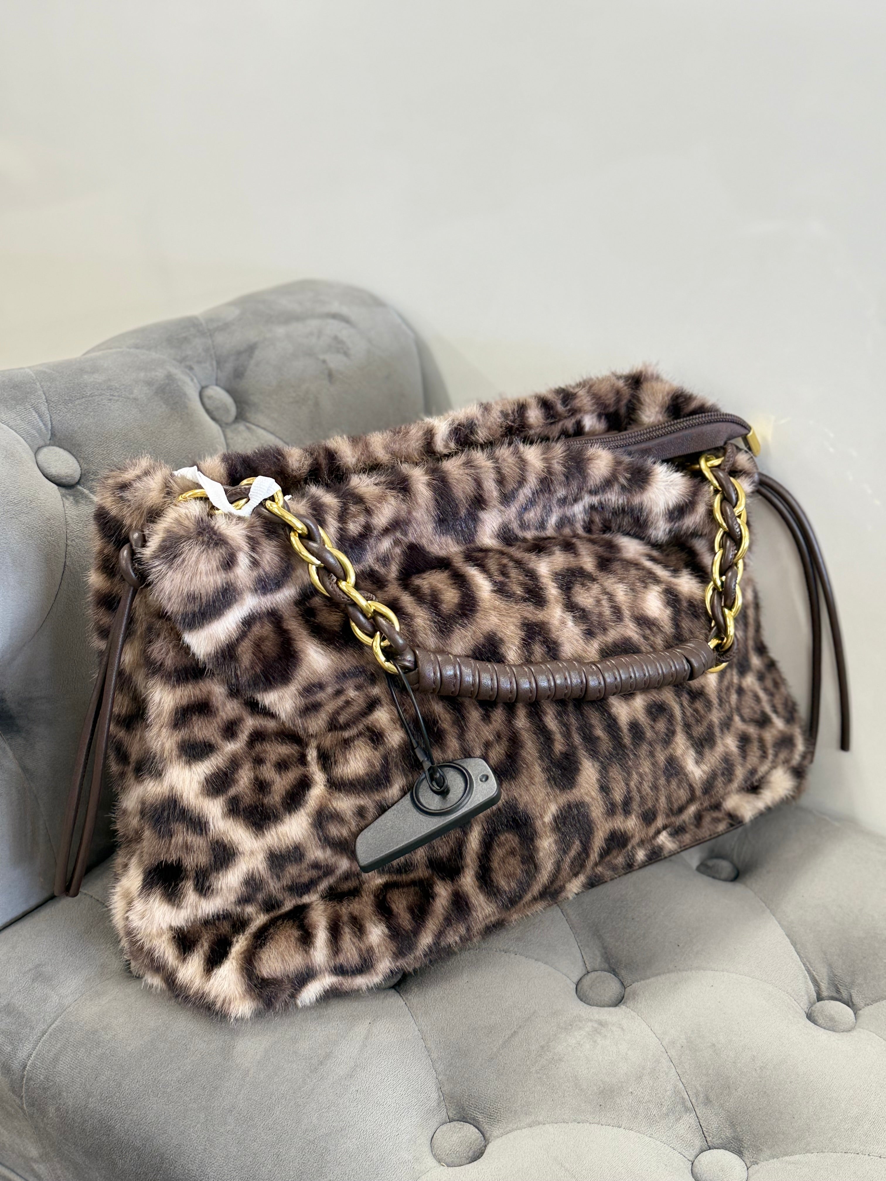 Borsa da spalla con pelliccia con tracolla FGD MODA