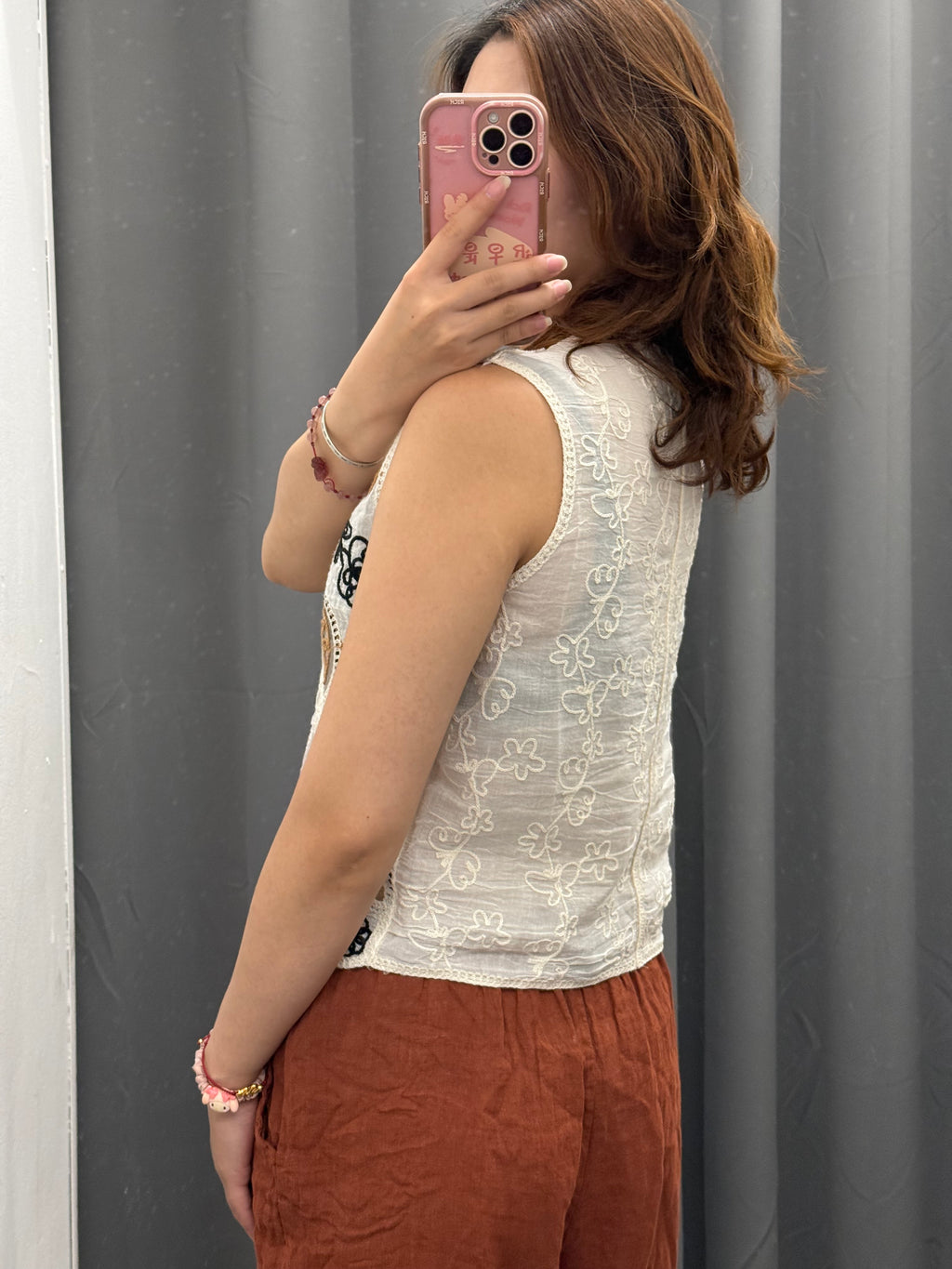 Gilet 100% cotone con ricami FGD MODA