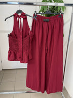 Set coordinato Top con laccio e Pantaloni a gamba larga FGD MODA