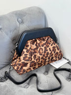 Borsa Clutch con pelliccia fina animalier con tracolla FGD MODA