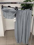 Set coordinato Top crop e Pantaloni balloon a quadri FGD MODA