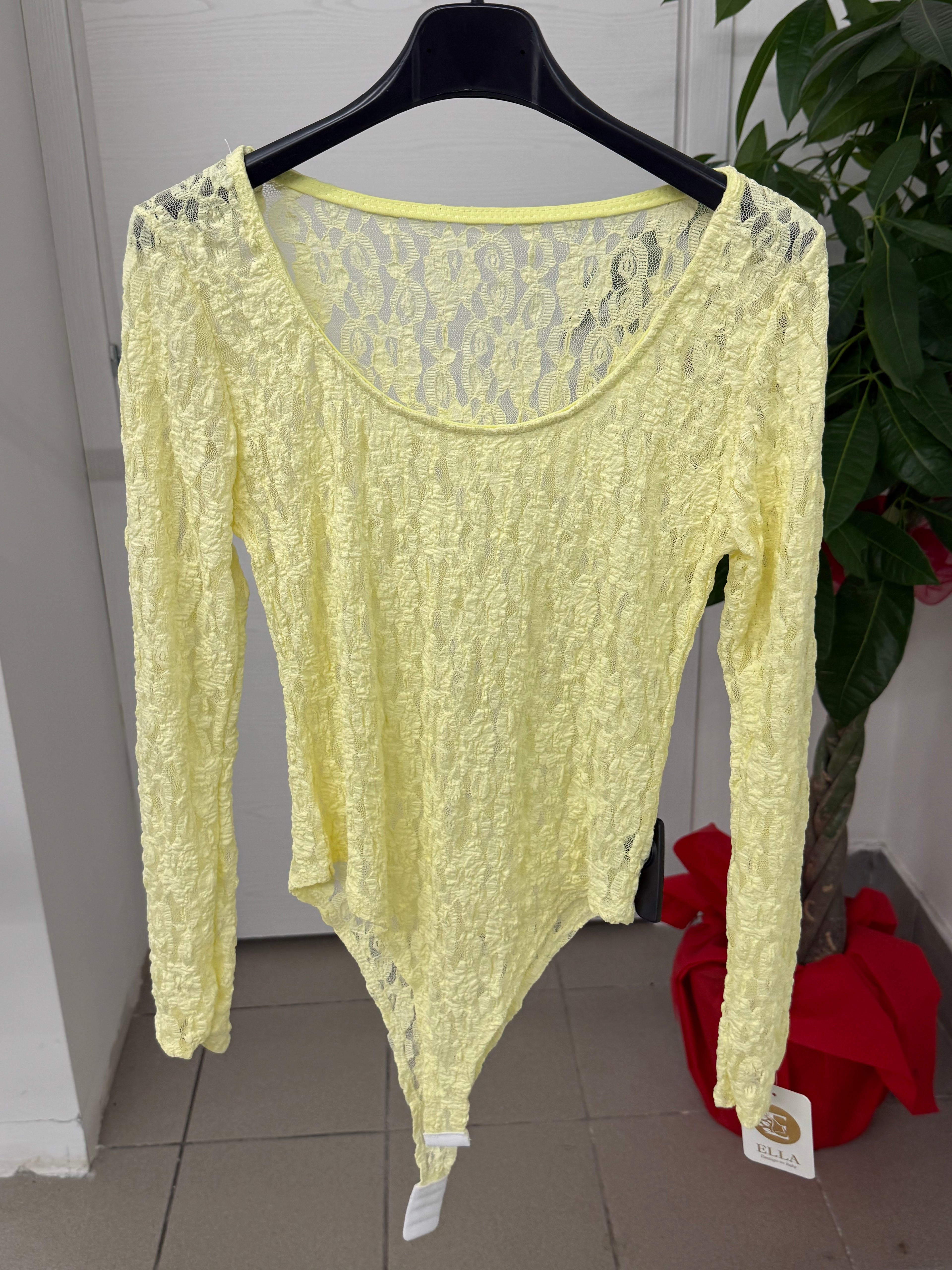 Body in pizzo semitrasparente