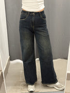 Jeans Wide Leg con Taschino Leopardato F32766 FGD MODA
