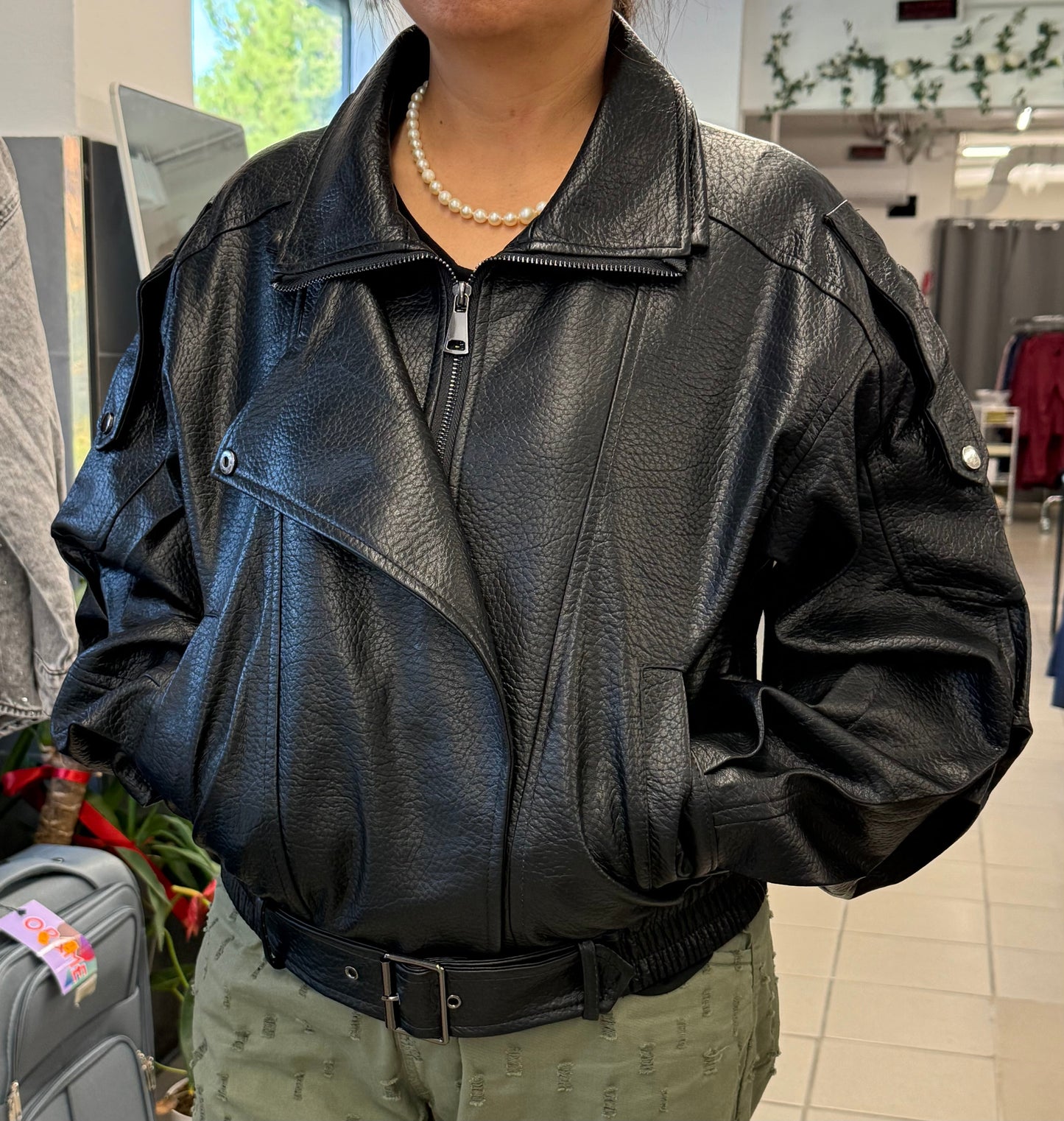 Giacca bomber in pelle FGD MODA