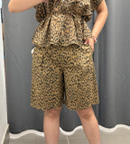 Bermuda 100% Cotone Stampa Leopardata con Cinta FGD MODA