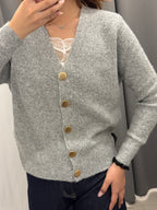 Cardigan A Costine Con Bottoni FGD MODA