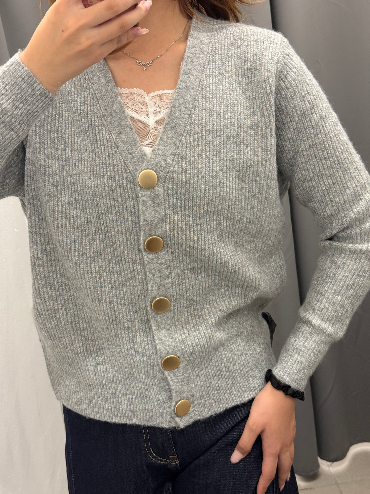 Cardigan A Costine Con Bottoni FGD MODA
