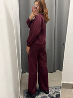 Set Coordinato Felpa E Pantaloni A Palazzo Con Scritta “Always” FGD MODA
