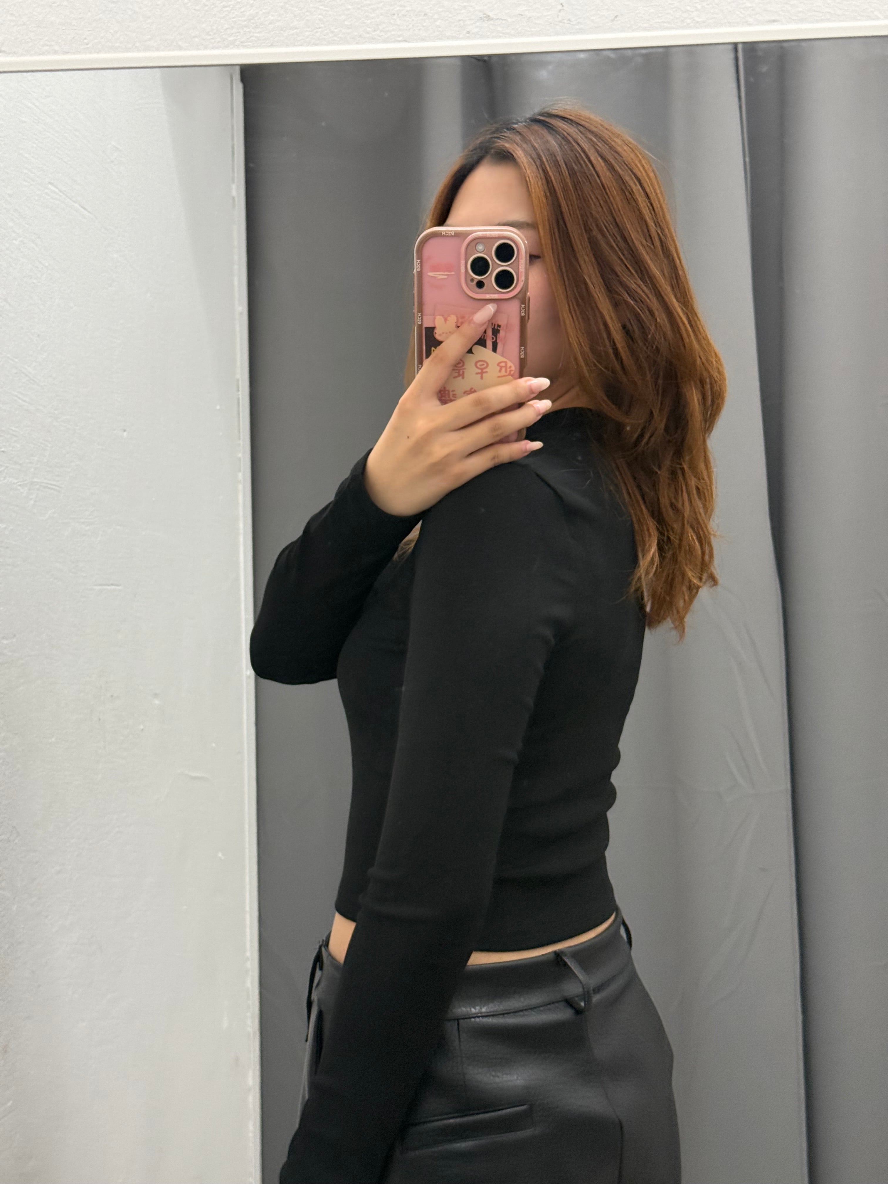 Maglietta Basic Crop Con Collo A Lupetto FGD MODA
