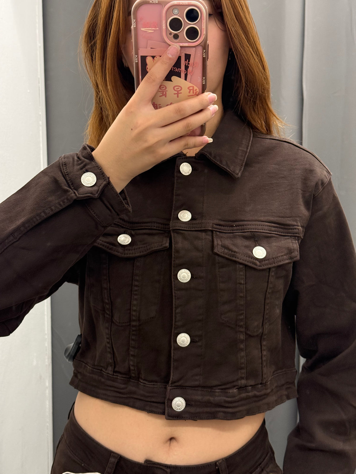Giacca Denim Crop Con Tasche FGD MODA