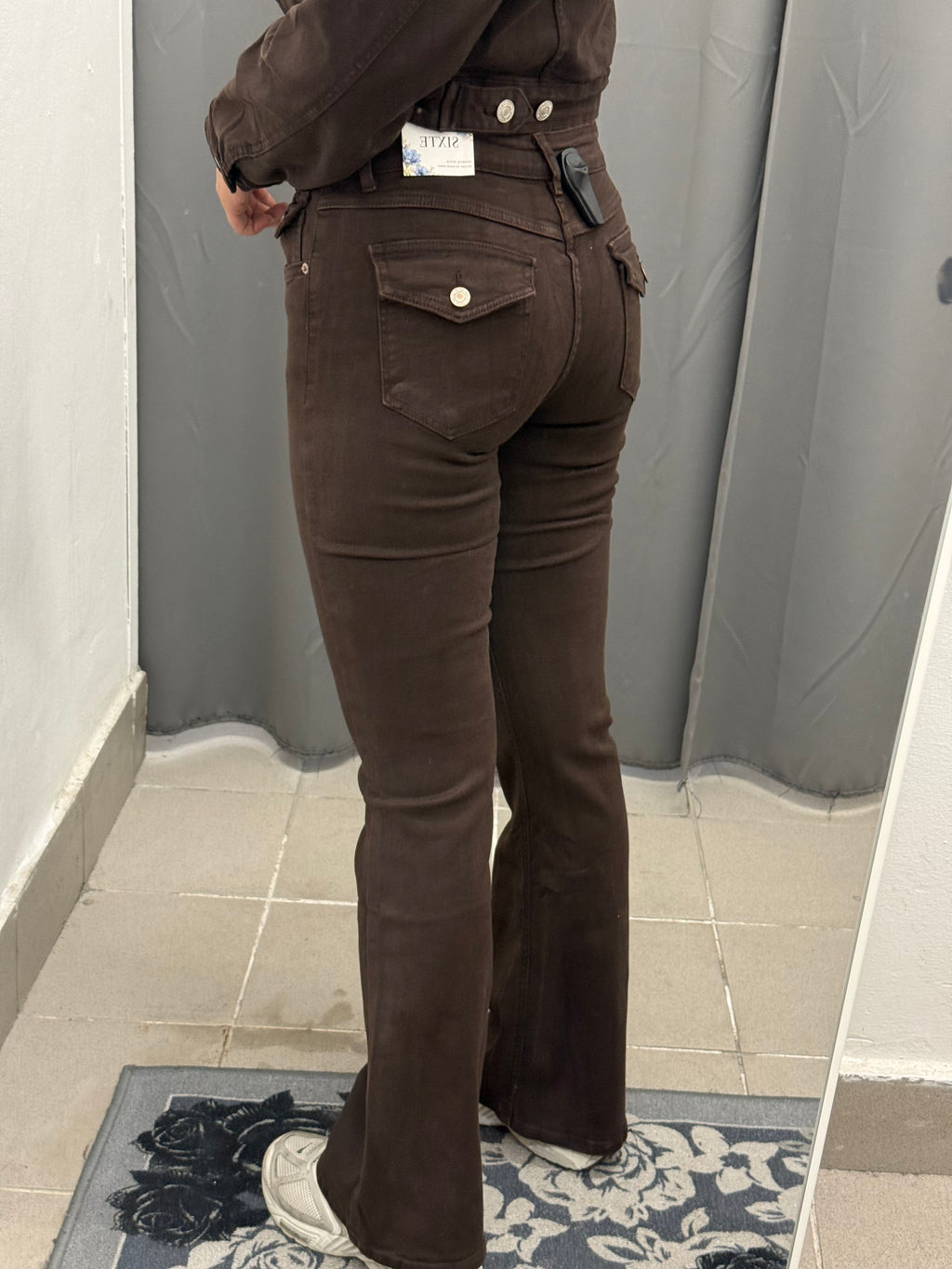 Jeans A Campana Con Patta Con Bottone H3903 FGD MODA