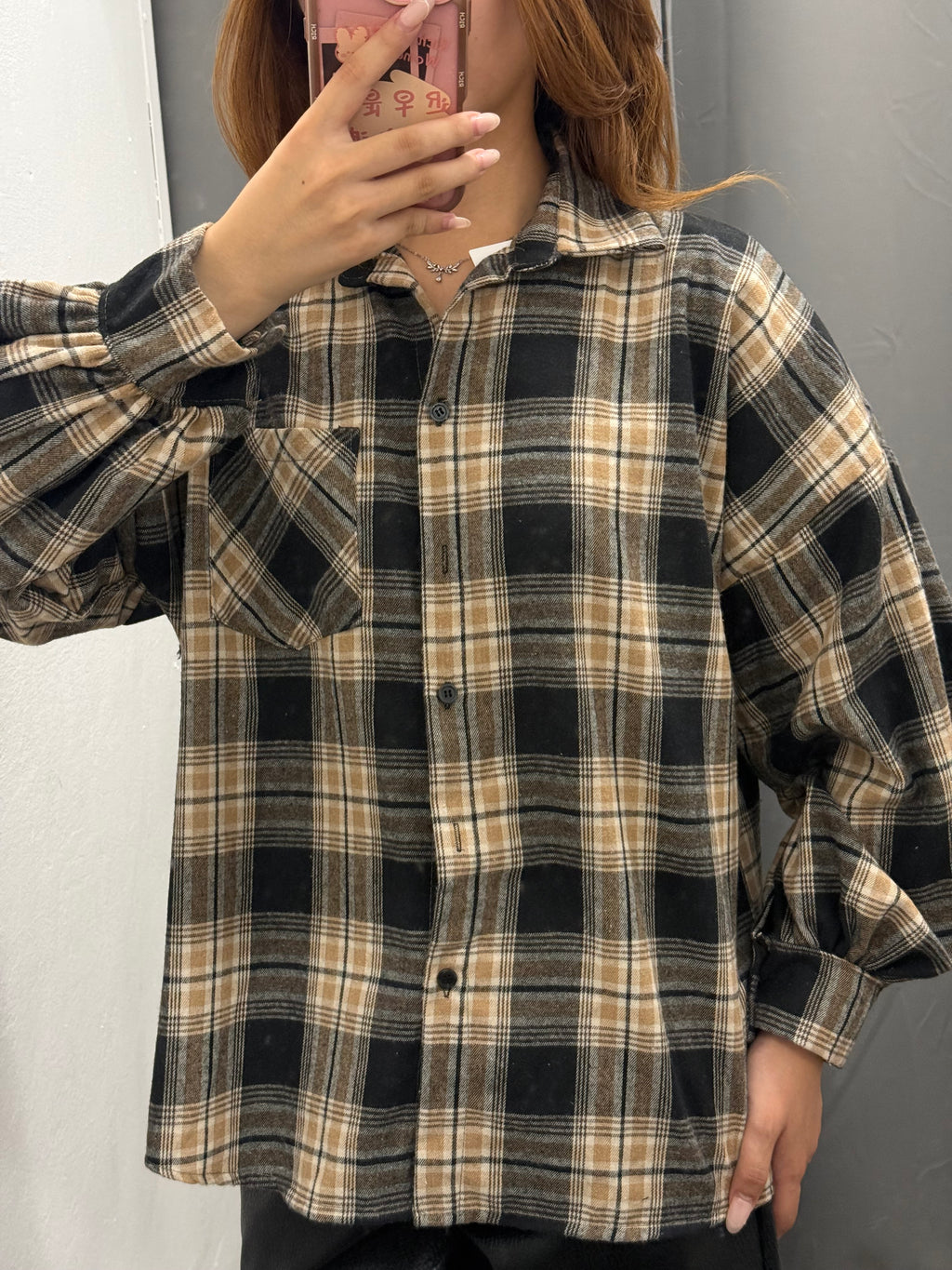 Camicia Over Fit Scozzese Con Taschino FGD MODA