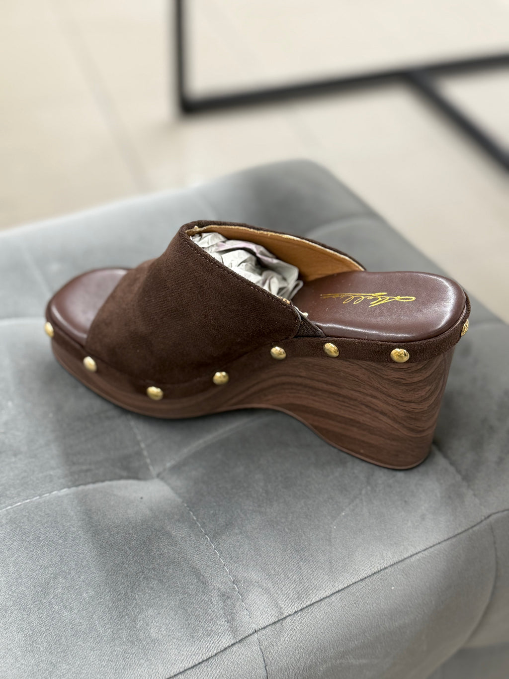 Zeppe in camoscio con borchie MS21015 FGD MODA