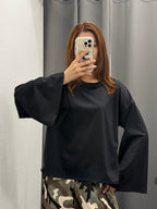 Maglietta 100% Cotone Over Fit Con Maniche Larghe FGD MODA