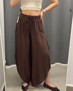 Pantaloni in Viscosa Ballon con Taglio Laterale FGD MODA