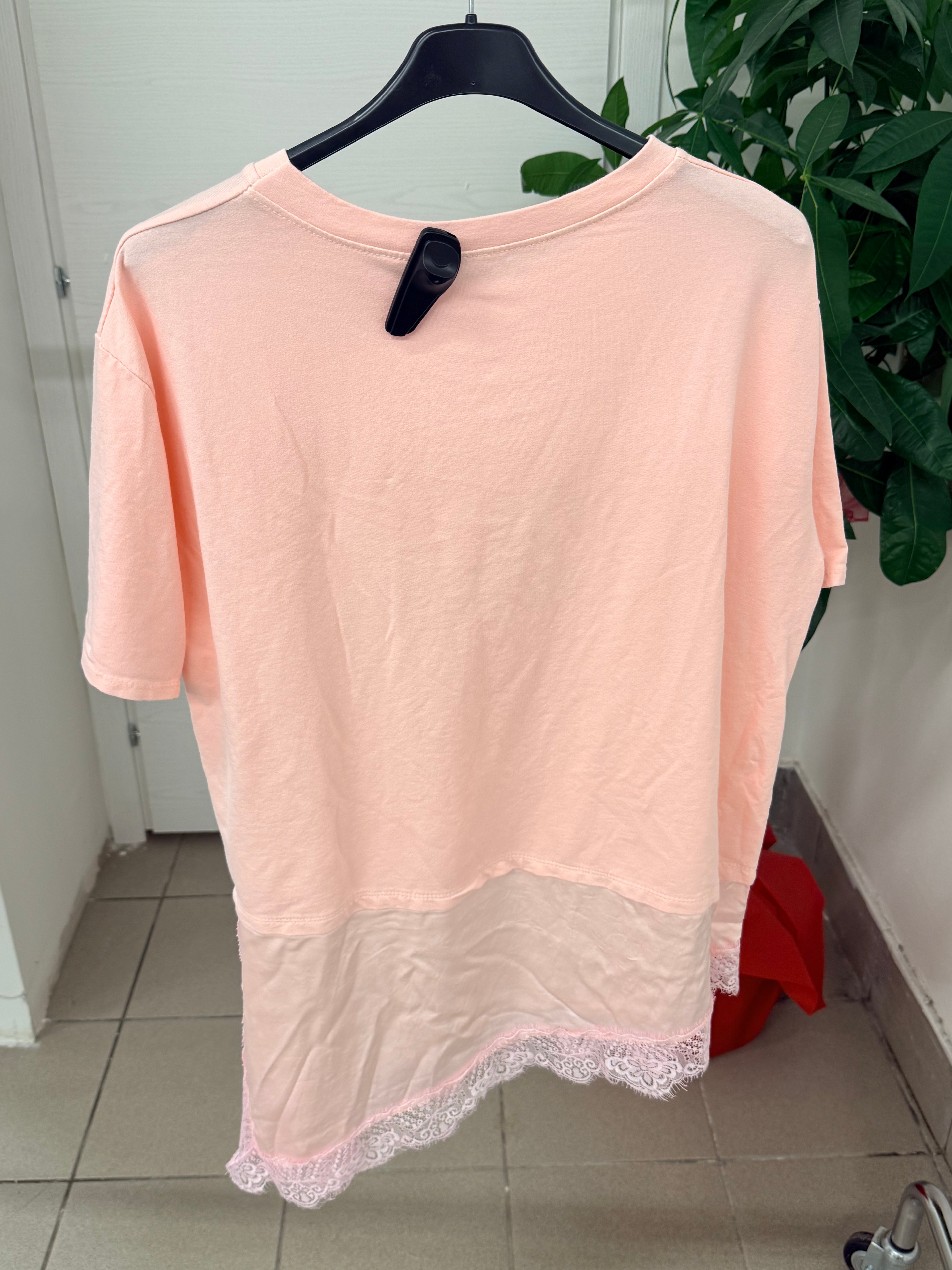 T-shirt over fit con bordo in pizzo FGD MODA