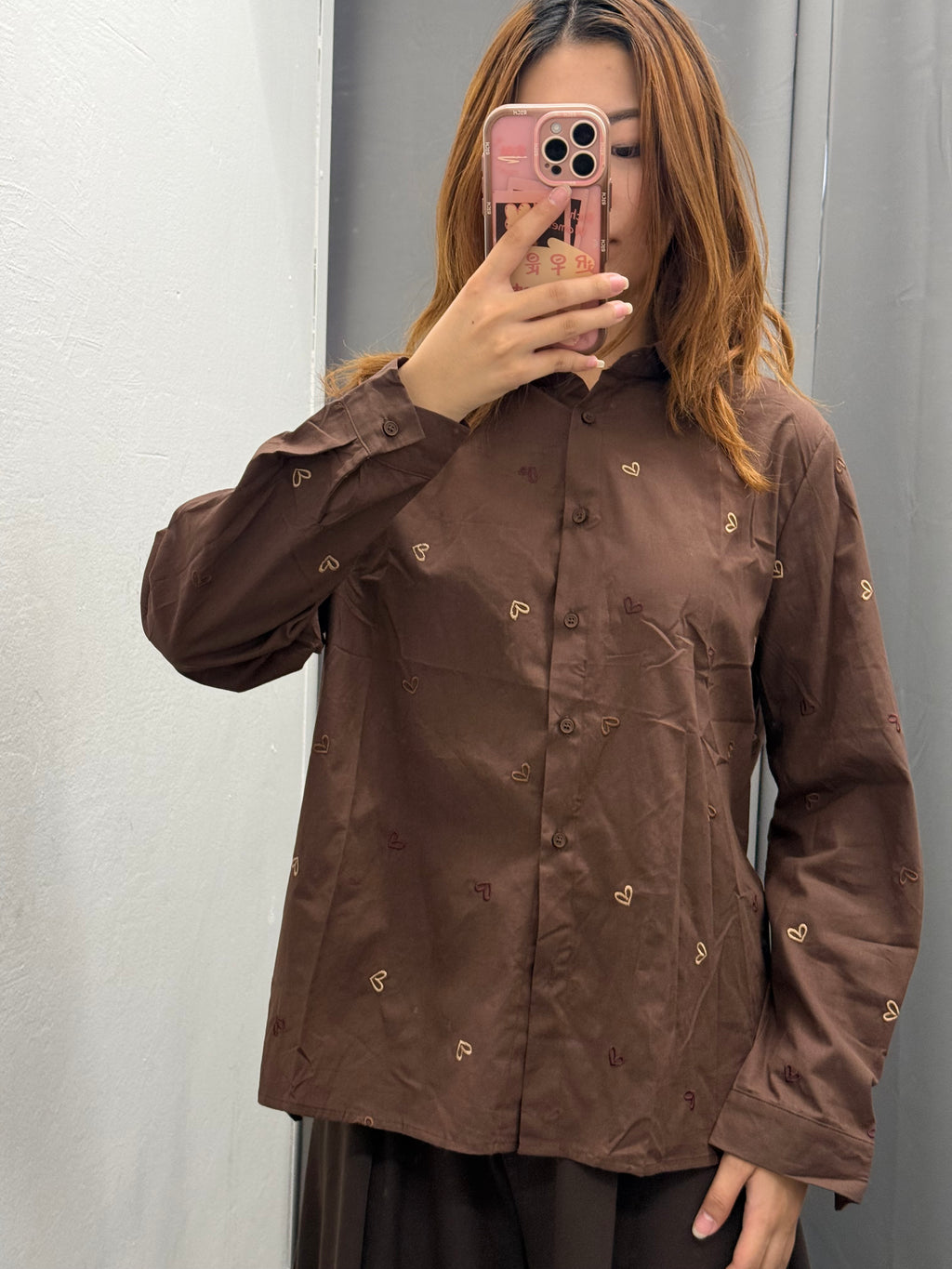 Camicia 100% Cotone Con Ricami A Cuore FGD MODA