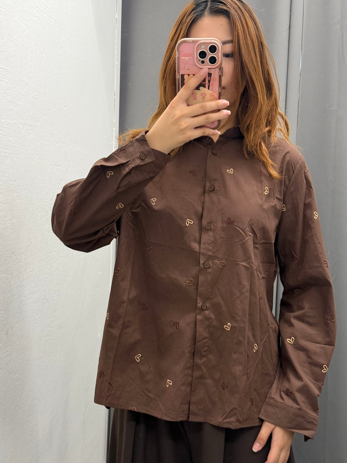 Camicia 100% Cotone Con Ricami A Cuore FGD MODA
