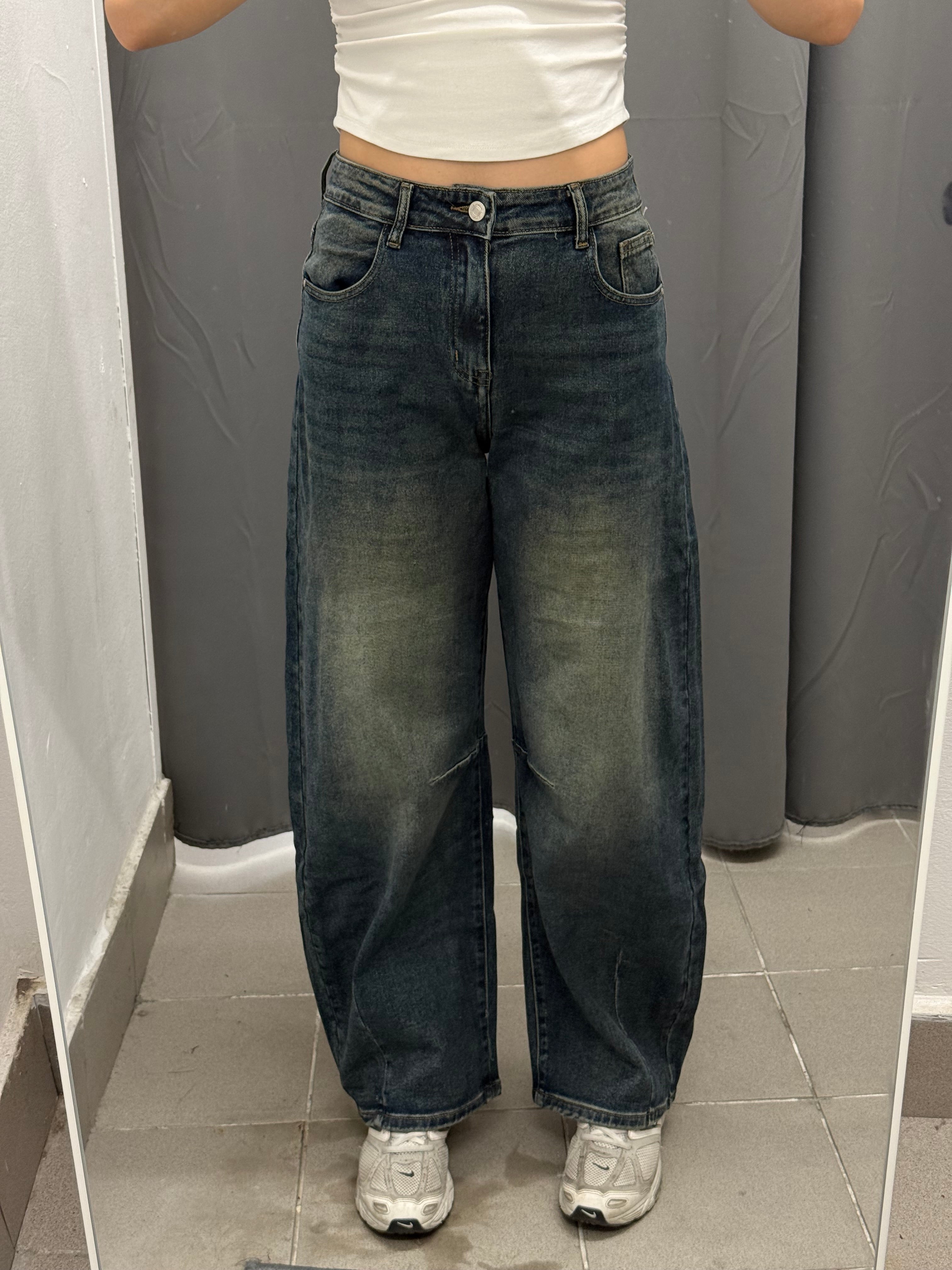 Jeans Barrel con Cuciture C2004 FGD MODA