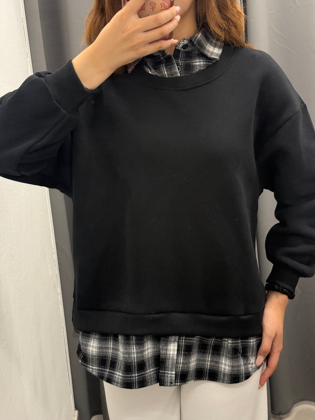 Felpa Misto Camicia Scozzese Felpata FGD MODA