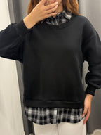 Felpa Misto Camicia Scozzese Felpata FGD MODA