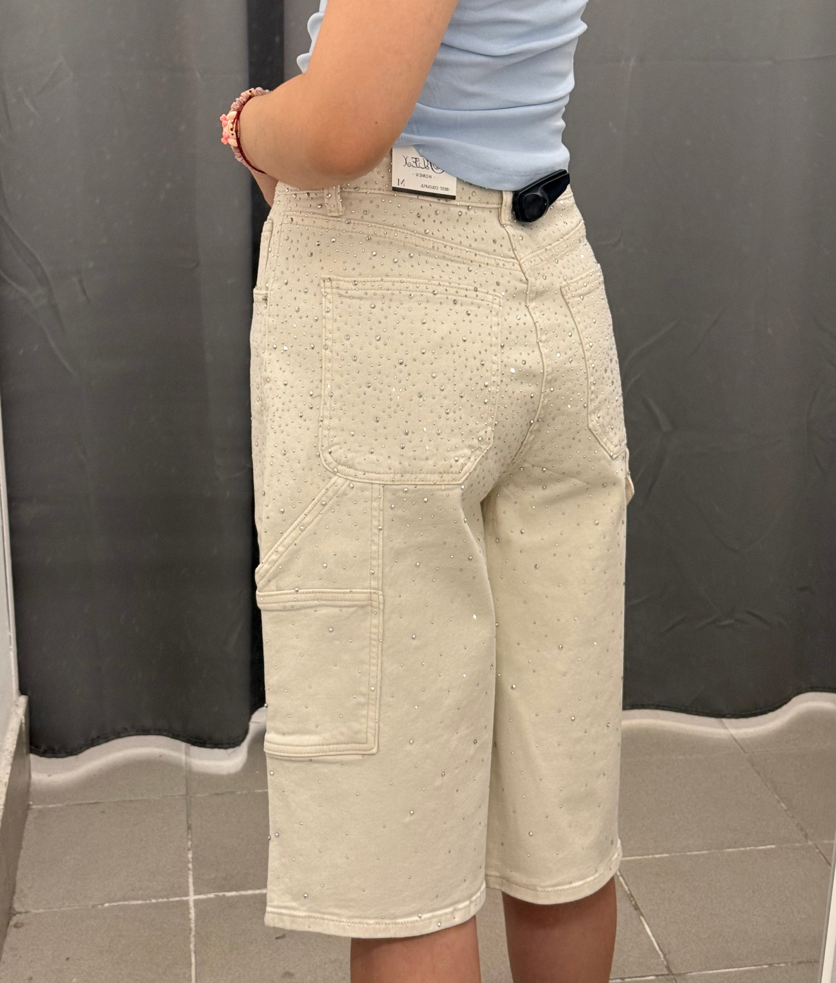 Bermuda di Jeans con Brillantini YW1571 FGD MODA