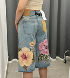 Bermuda di jeans con stampe fiorate FGD MODA