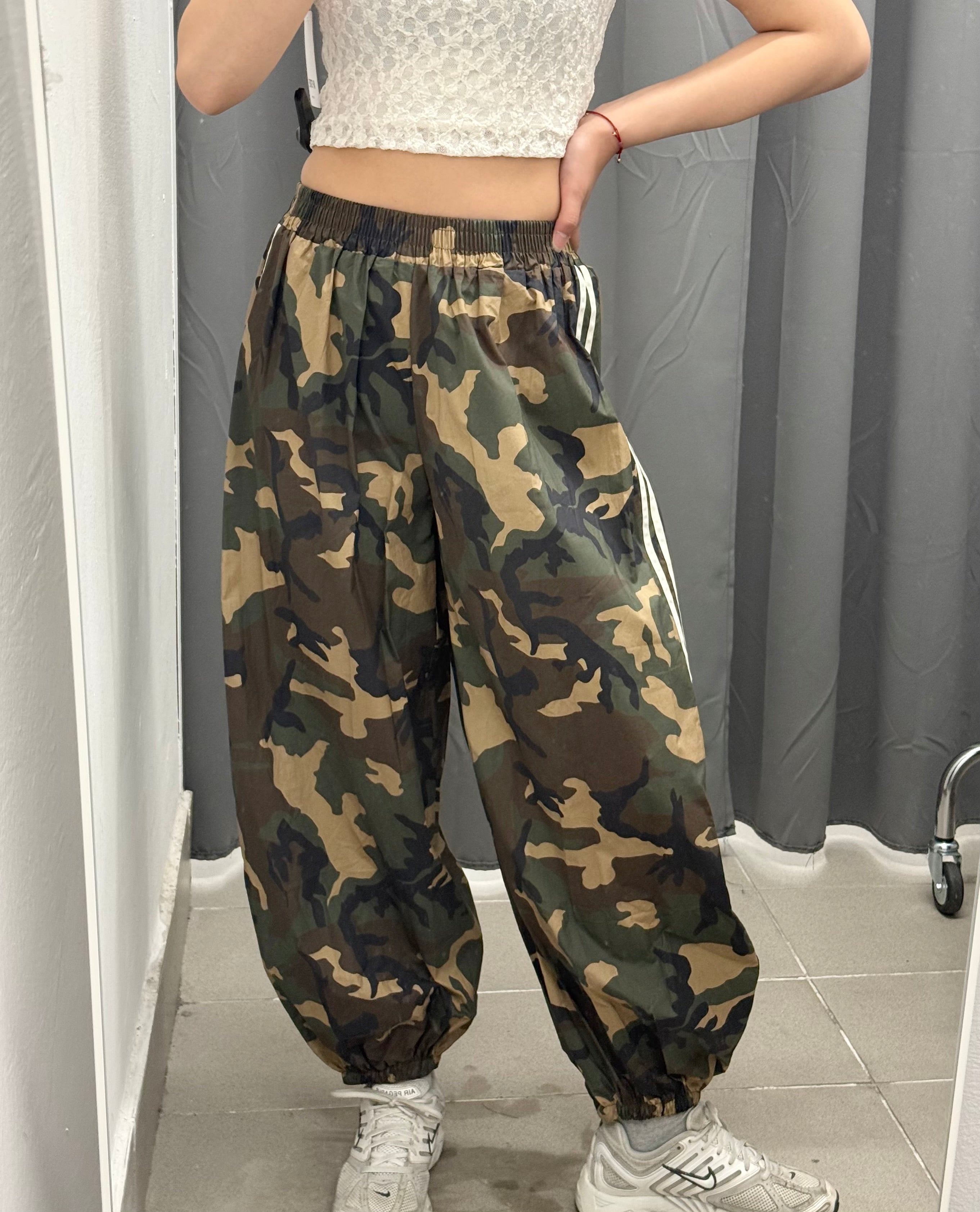 Pantaloni 100% cotone balloon militare con polsini FGD MODA