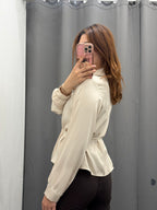 Camicia Effetto Raso A Maniche Lunghe Con Cinta FGD MODA