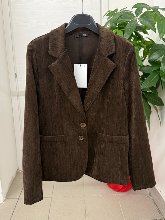 Giacca Blazer effetto velluto FGD MODA