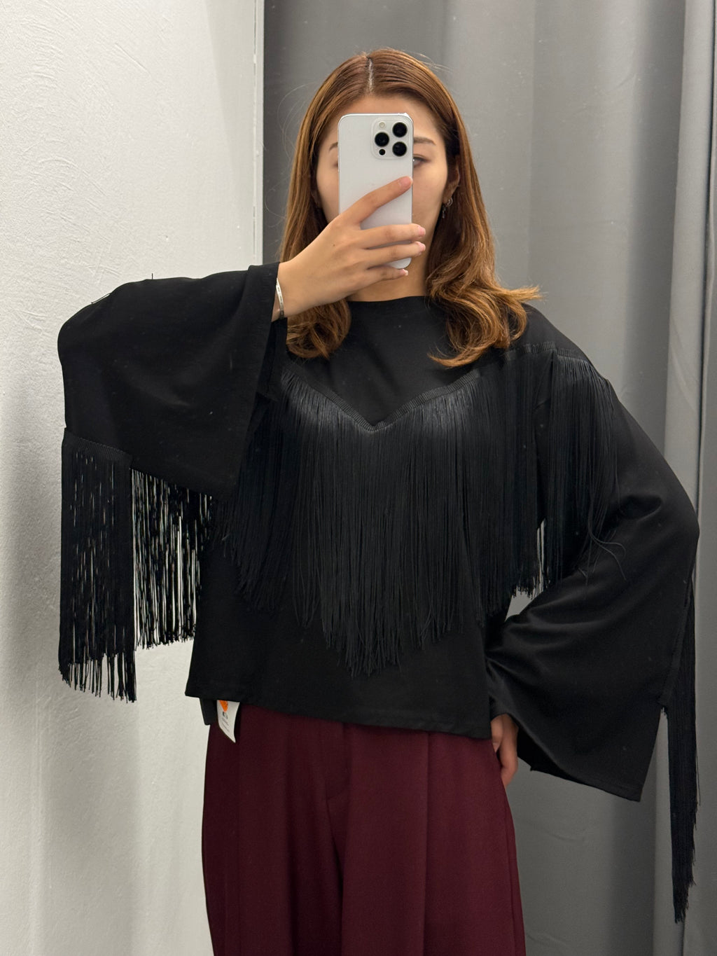 Maglietta In Cotone A Maniche Larghe Con Frange FGD MODA
