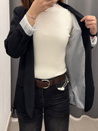 Giacca blazer over fit con fordera a righe senza chiusura FGD MODA