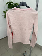 Magliettina a costine a righe con bottoni FGD MODA