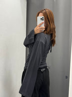 Maglietta In Cotone A Maniche Larghe Con Arricciatura Laterale JUST WEST FGD MODA