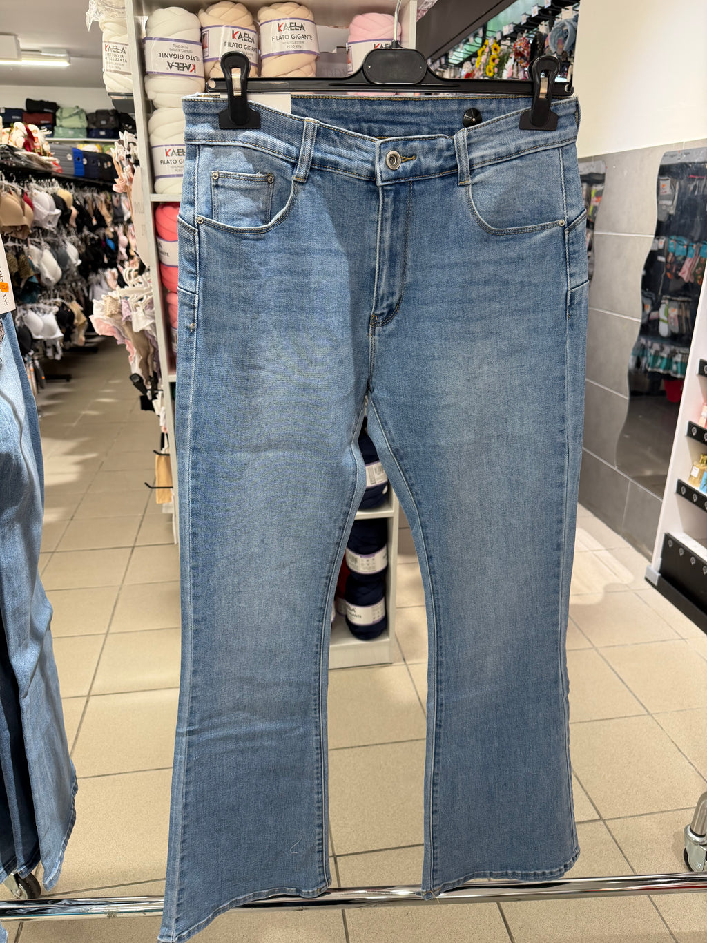 Jeans a campana con tasche brillantinata leopardata FGD MODA