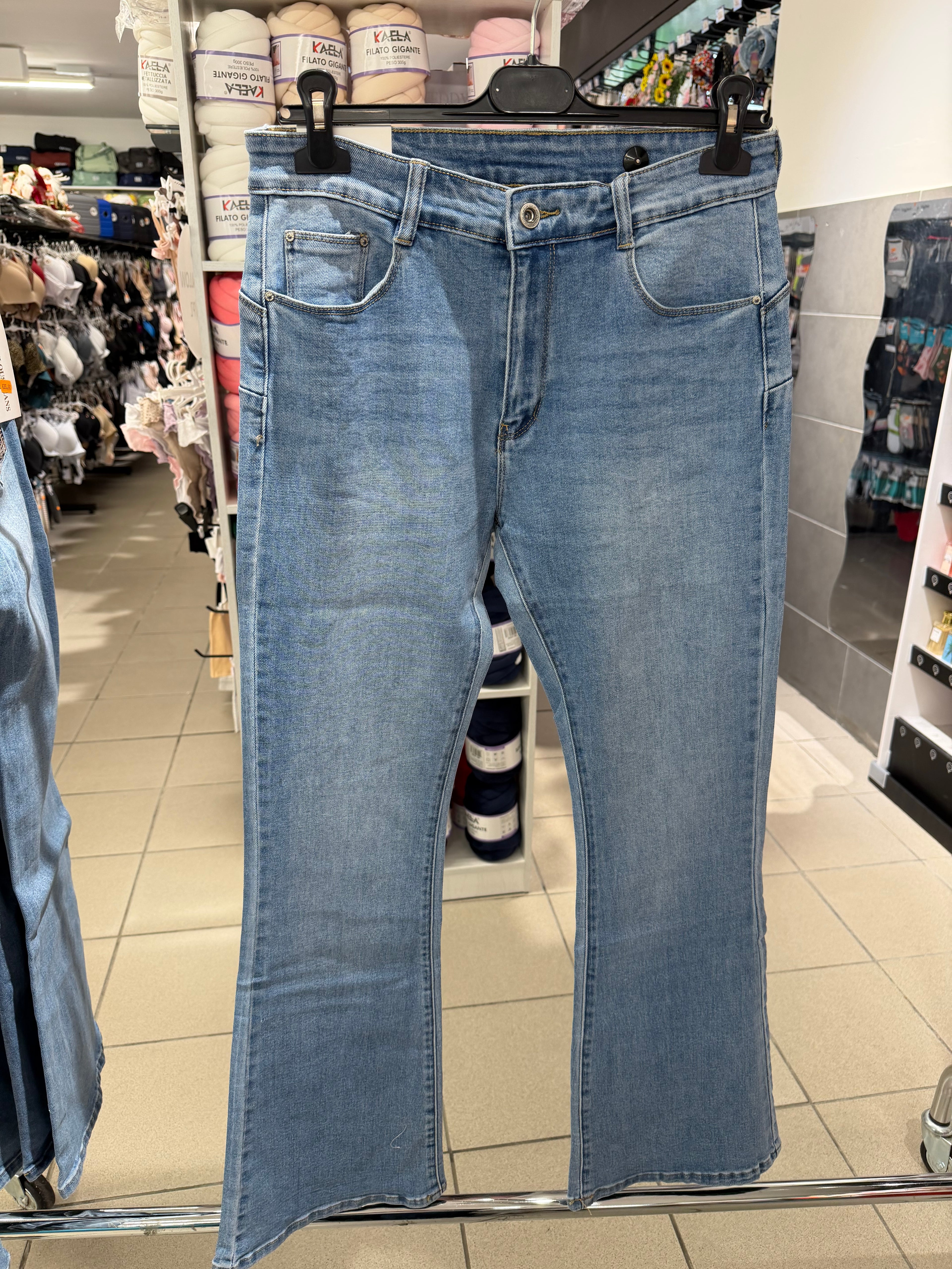 Jeans a campana con tasche brillantinata leopardata FGD MODA