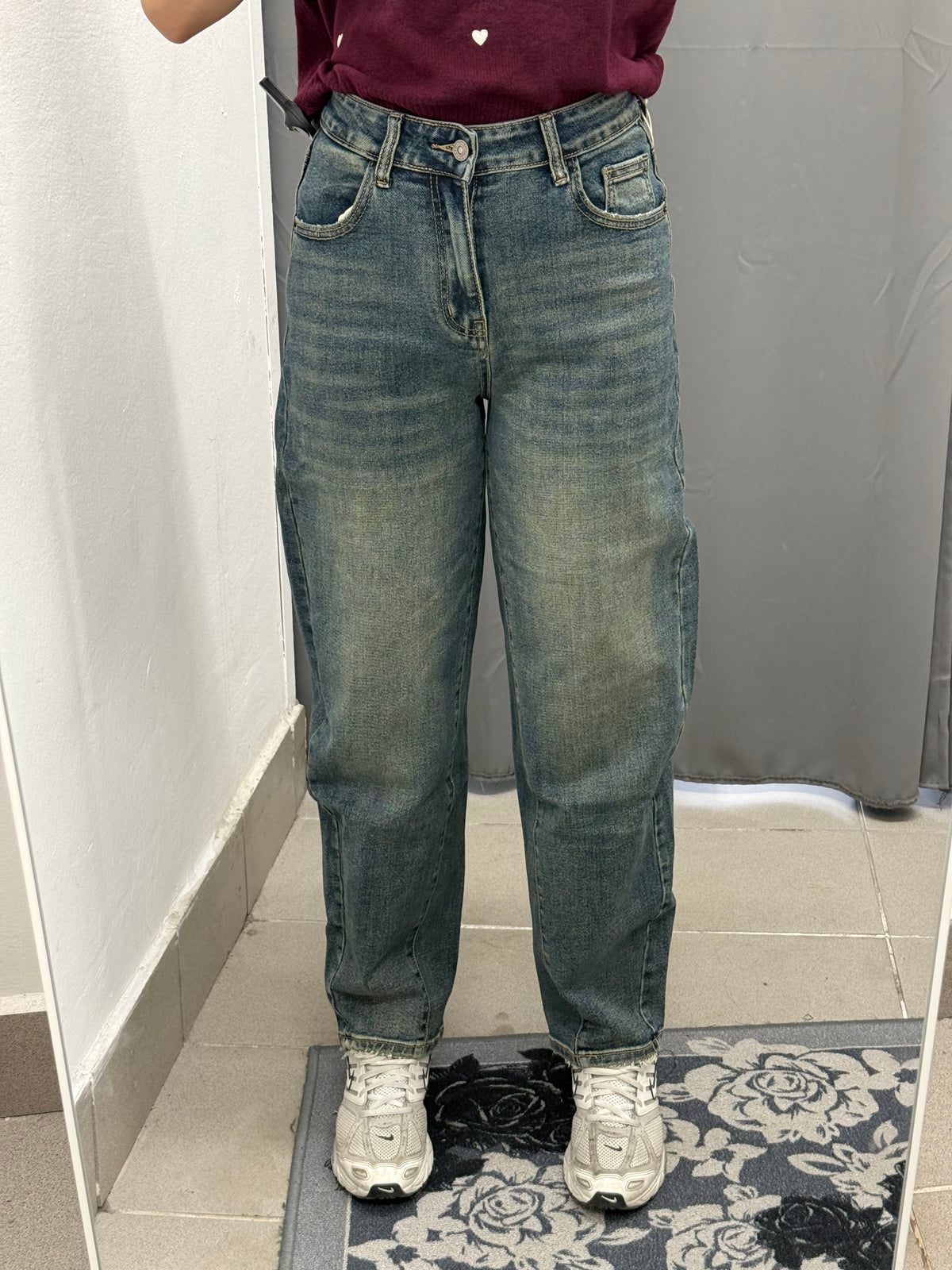 Jeans Barrel Sabbiato Fino A Taglia 52 G381 FGD MODA