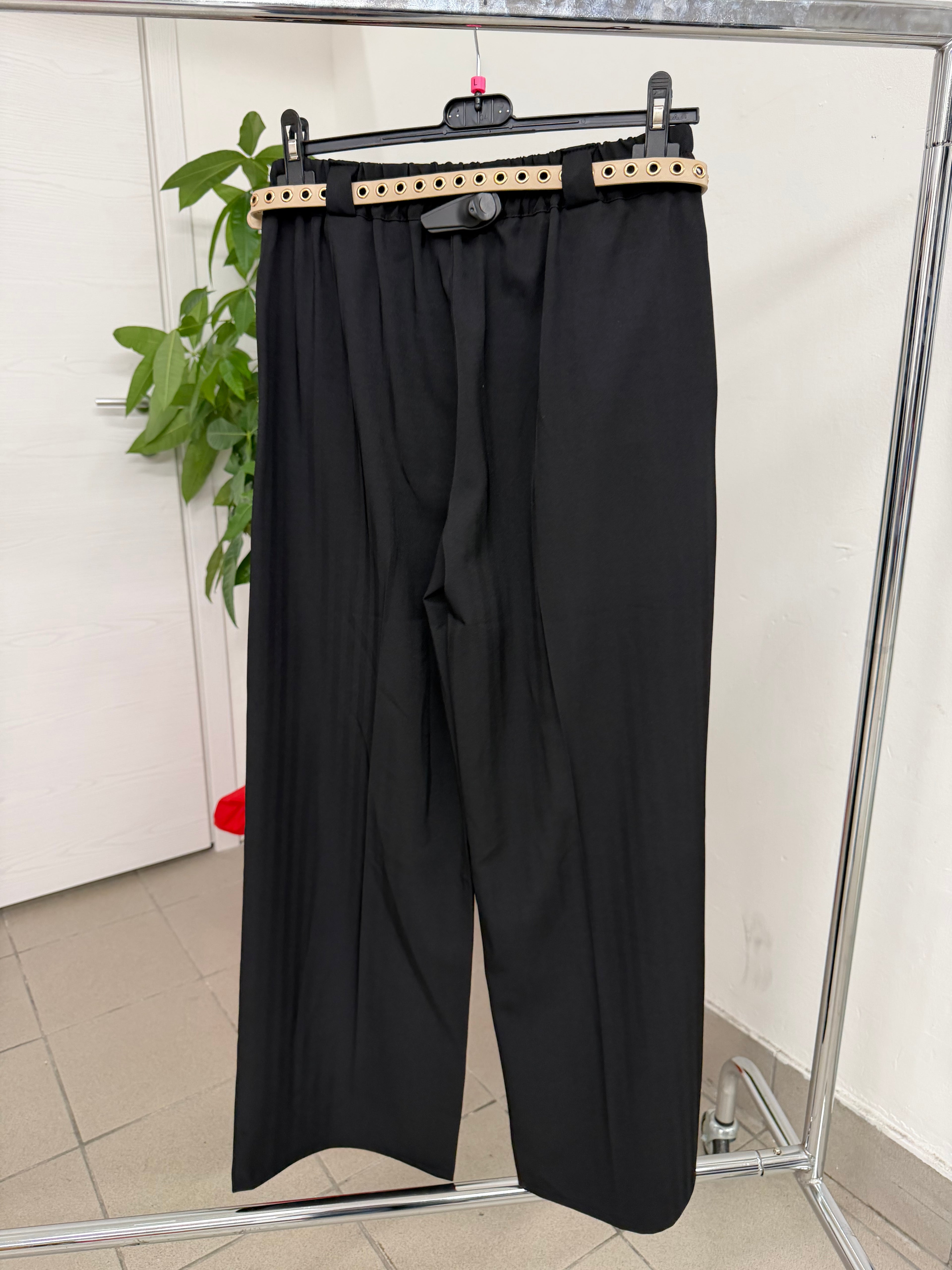 Pantalone a palazzo motivo a righe con contura FGD MODA