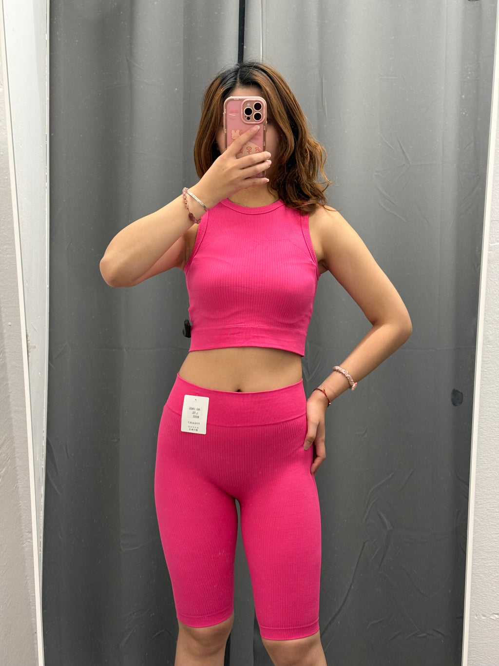 Set coordinato sportivo Top e Leggings a costine FGD MODA