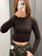 Maglioncino Crop A Intreccio FGD MODA