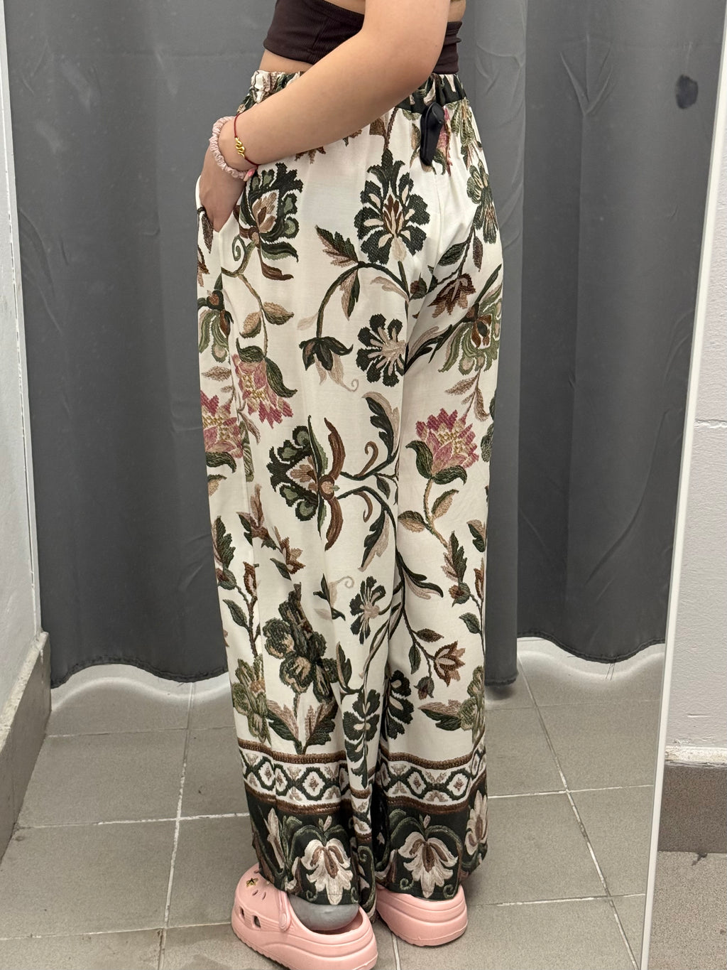 Pantaloni 100% Viscosa a Palazzo a Fantasia FGD MODA