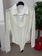 Body semitrasparente con finta camicia FGD MODA