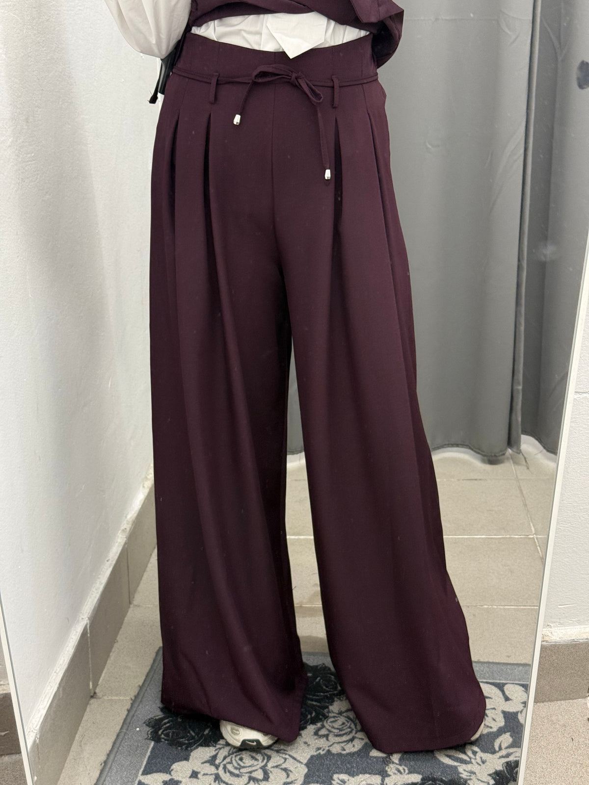 Set Coordinato Gilet A Portafoglio Con Spilla E Pantaloni A Gamba Larga FGD MODA