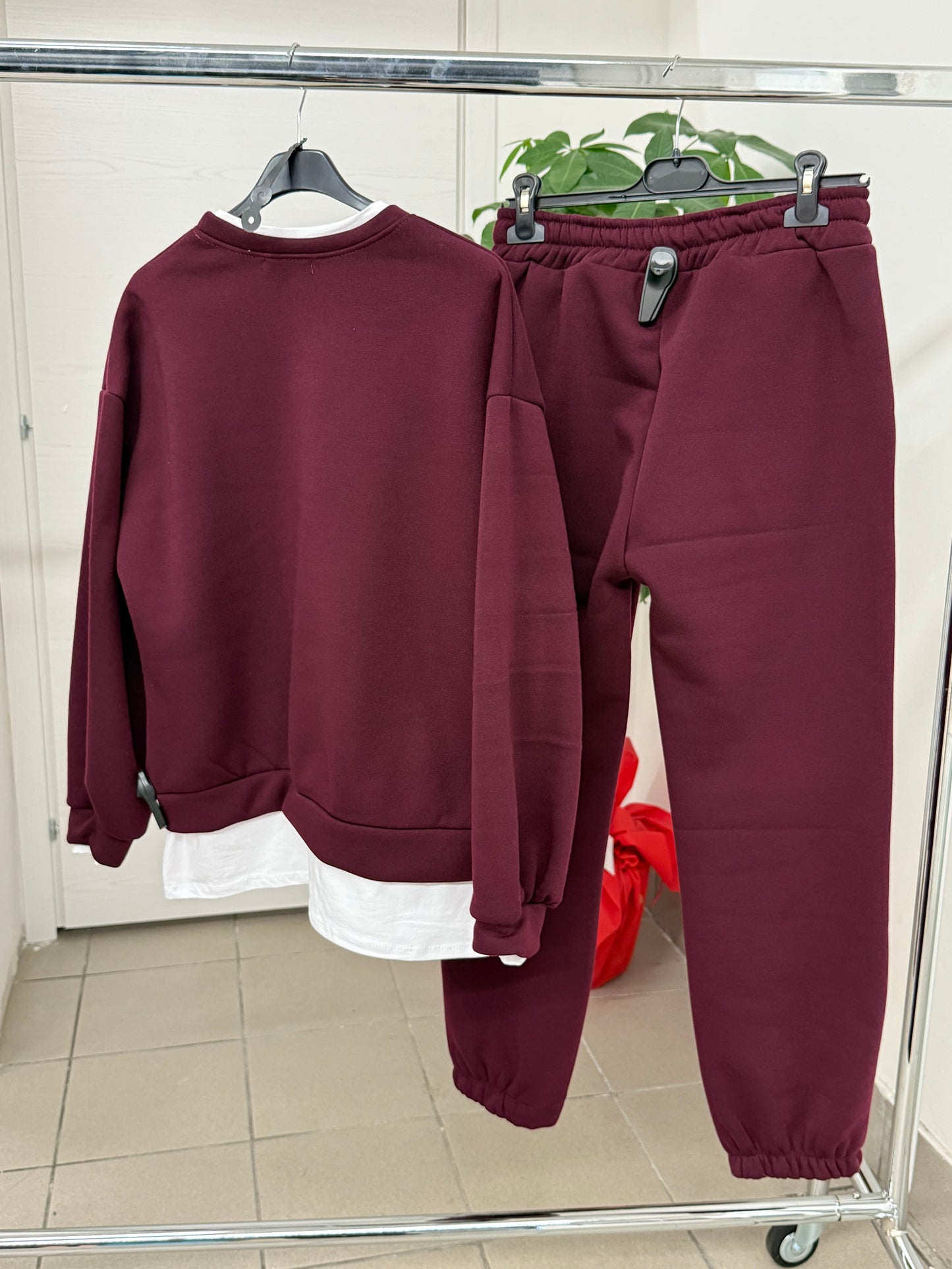 Set coordinato Felpa e Pantaloni con polsini imbottito