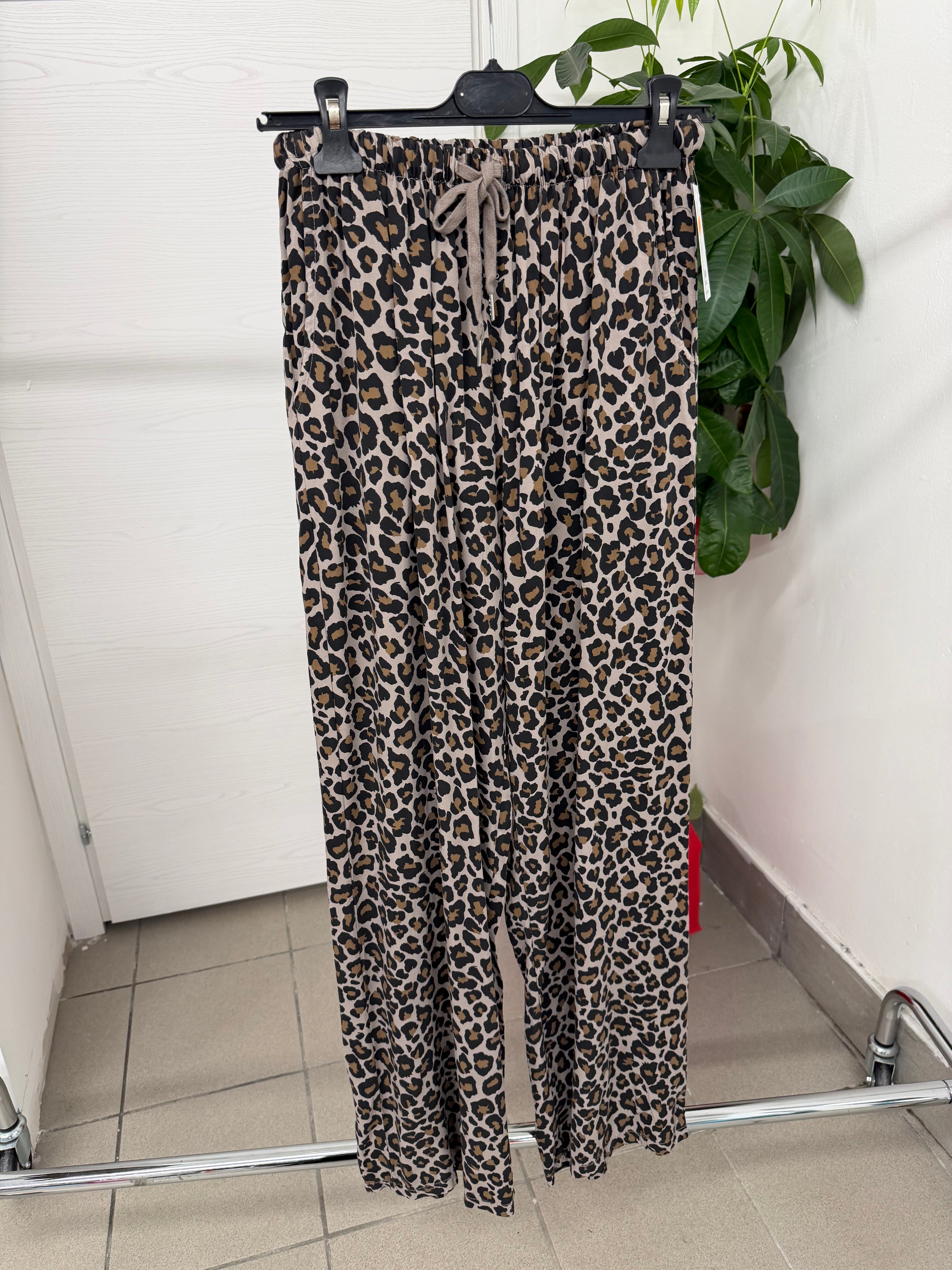 Pantaloni a palazzo leopardati FGD MODA