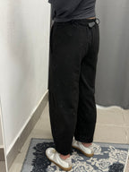 Pantaloni Balloon In Camoscio Con Stampe Fiorate Ricamate FGD MODA