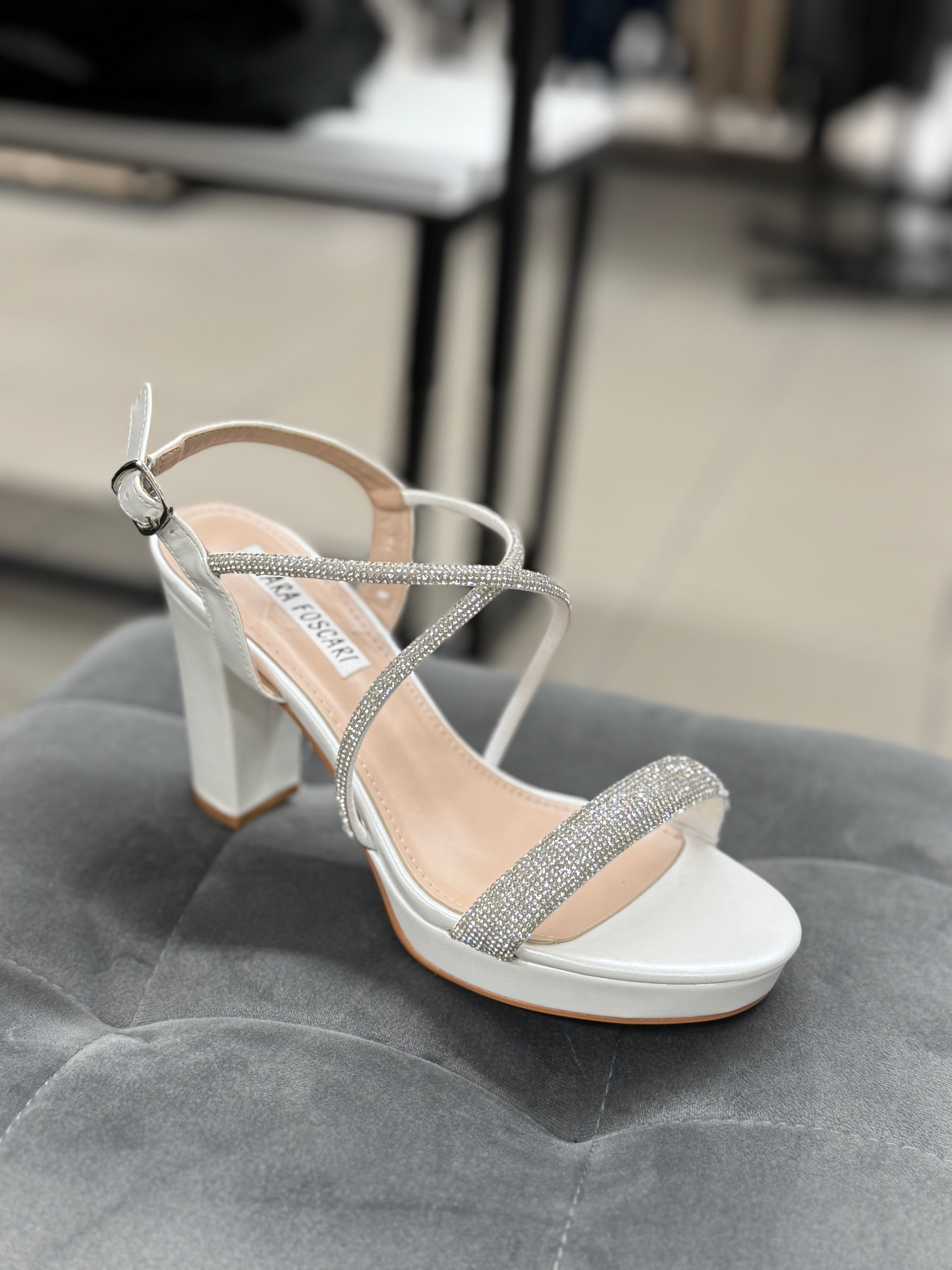 Décolleté a sandalo con brillantini tacco 10cm FGD MODA