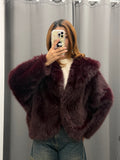 Giacca Pelliccia Over Fit Con Cappuccio FGD MODA