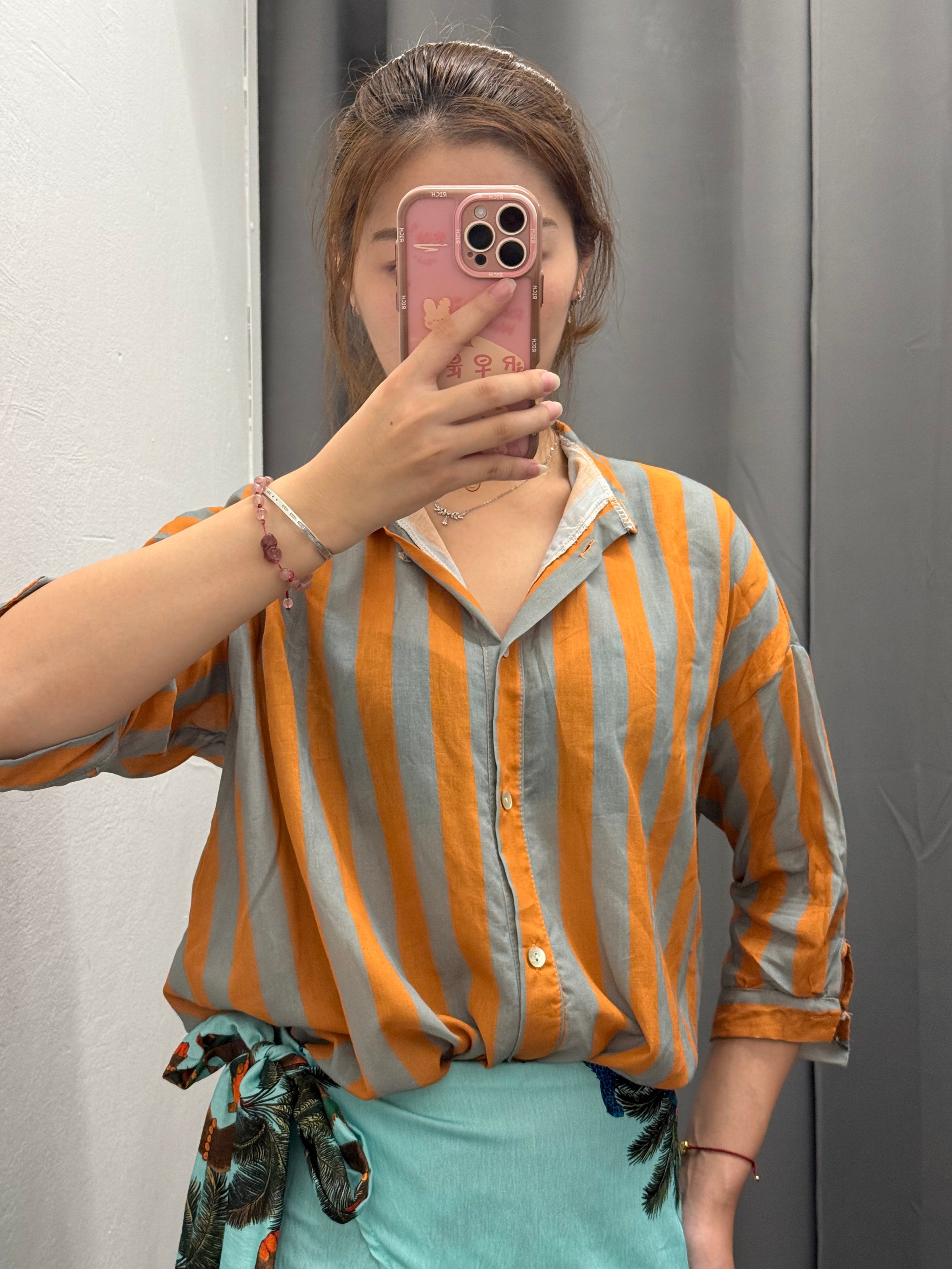 Camicia 100% Cotone Over Fit a Righe FGD MODA